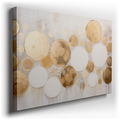 Elegant and Tranquil Gold and White Circles Art - Canvas Wall Art