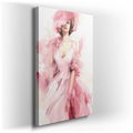 Elegant Feminine Style - Flowing Pink Gown Canvas Wall Art