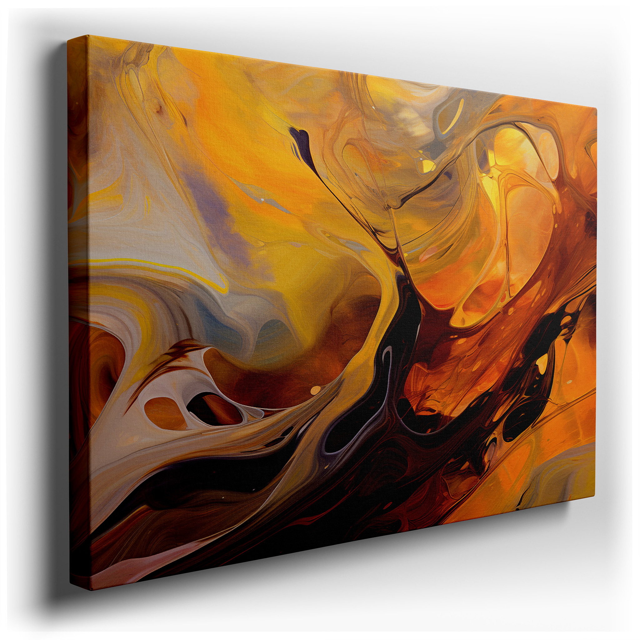 Elegant Gold and Brown Swirls Create a Cozy, Textured Visual Experience Large Wall Art, Canvas Wall Art, Wall Decor,