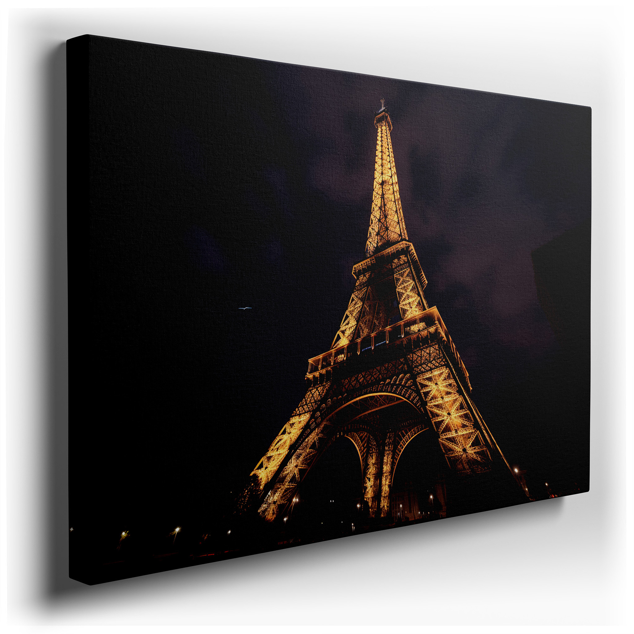 Elegant Parisian and Architectural Splendor of the Eiffel Tower at Night Large Wall Art, Canvas Wall Art, Wall Decor,