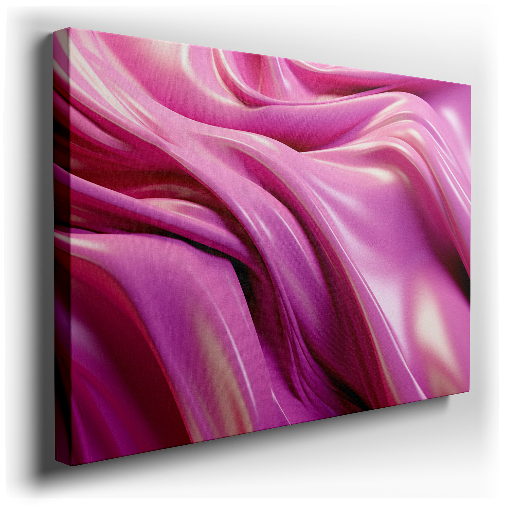 Elegant Pink Satin in Luxurious Flow: A Masterpiece of Textile Art, Perfect for Large Wall Decor, Canvas Art, and