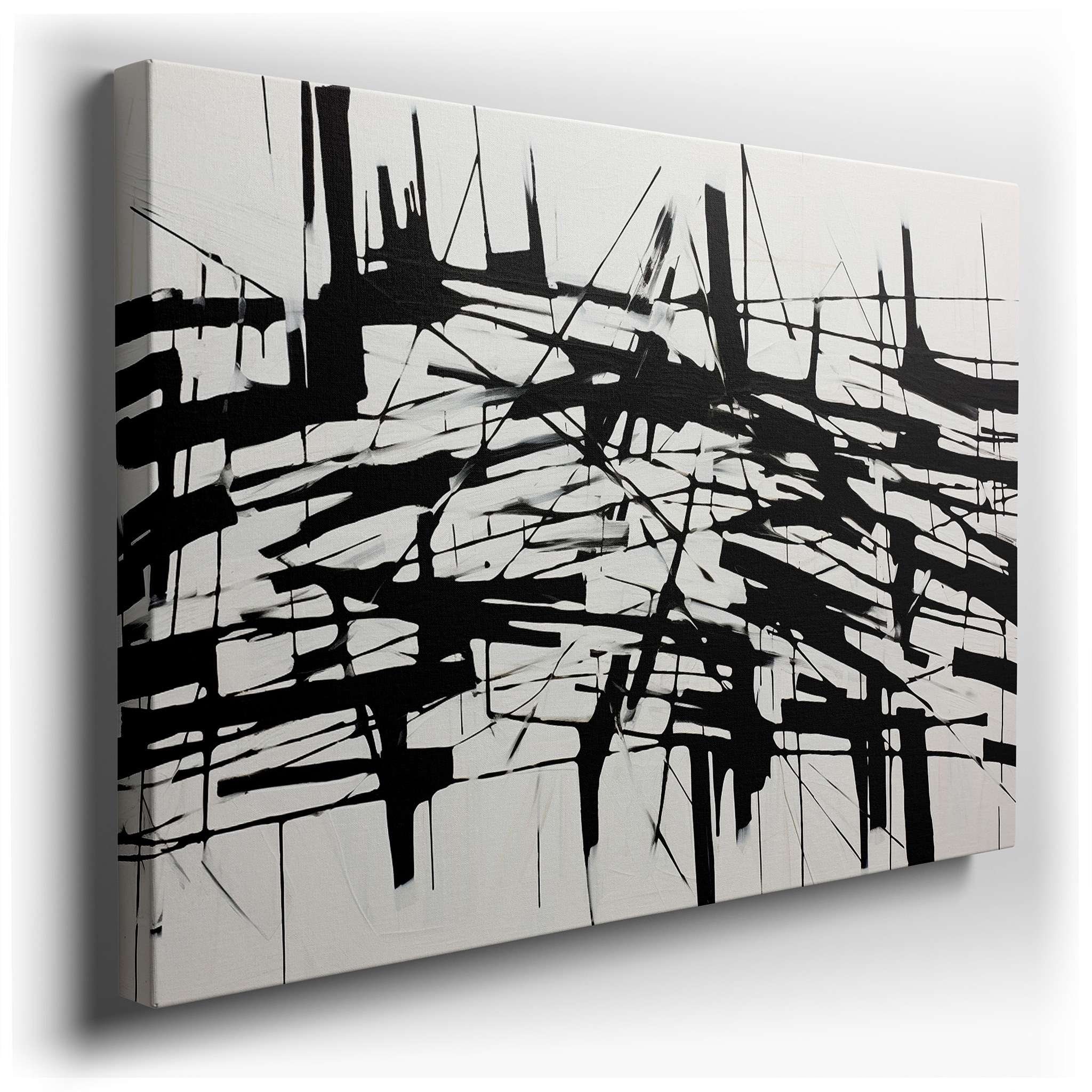Emotional Complexity in Bold Black and Stark White: Large Wall Art, Canvas Wall Art, Wall Decor for Office and Bedroom