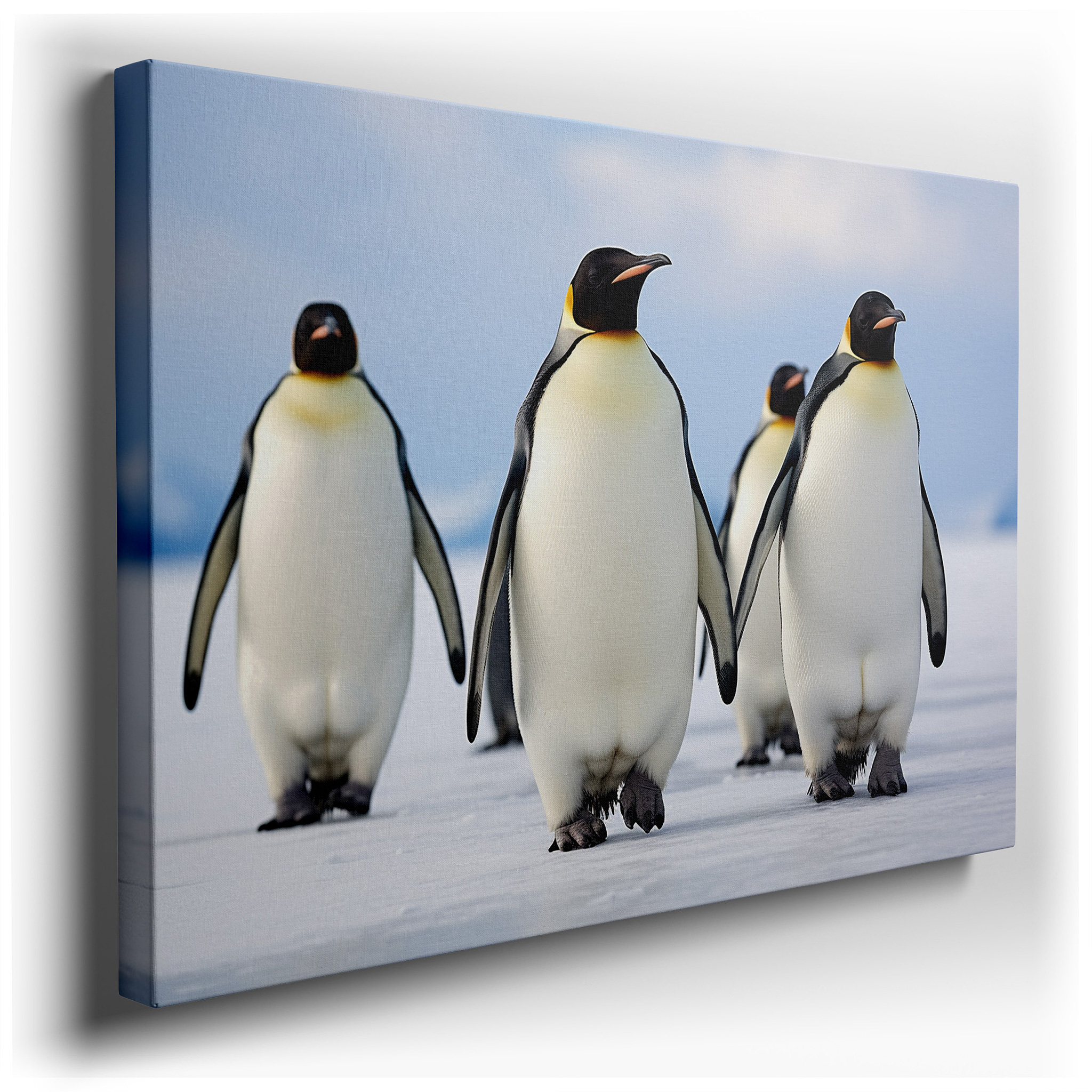 Emperor Penguins Canvas Print: Large Wall Art for Office, Bedroom, and Living Room Decor, Featuring Antarctica's Icy