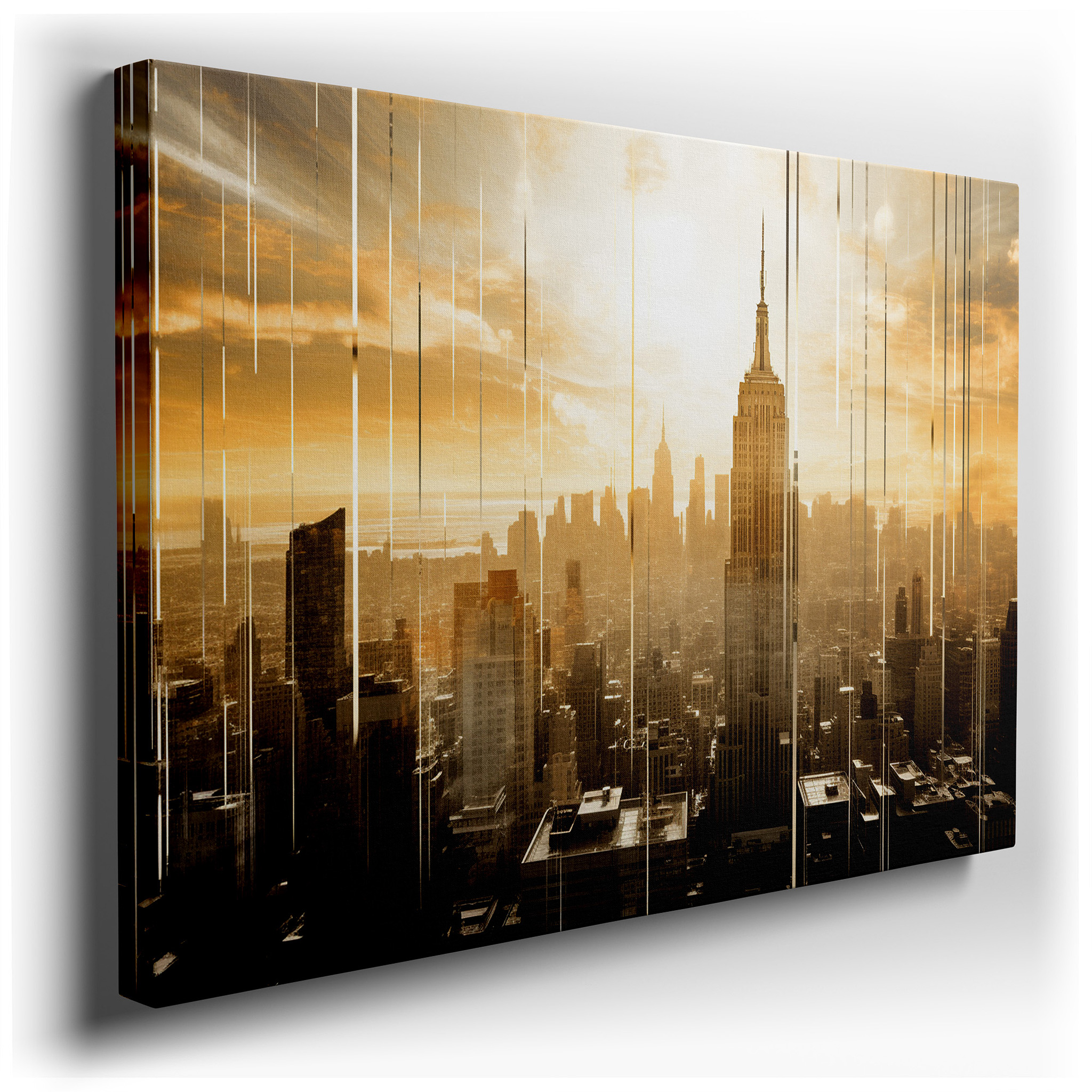 Empire State Building at Sunrise - Vibrant Urban Awakening Large Wall Art, Canvas Wall Art, Wall Decor for Office and