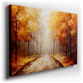 Enchanted Autumn Pathway - Mystical Forest Canvas Wall Art