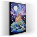 Enchanted Castle in a Starlit Realm - Fantasy Canvas Wall Art
