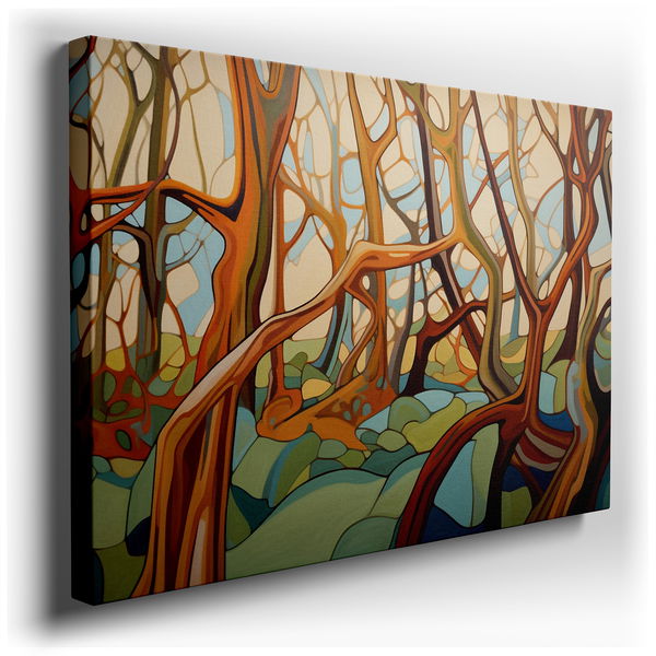 Enchanting Abstract Forest with Bright Colors - Large Canvas Art