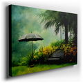 Enchanting Garden Oasis - Nature's Tranquility Canvas Wall Art