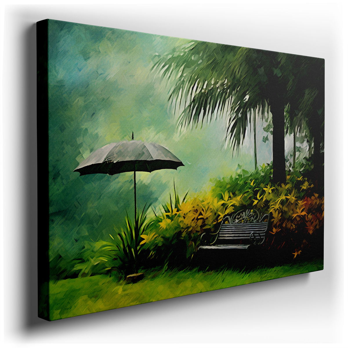 Enchanting Garden Oasis - Nature's Tranquility Canvas Wall Art