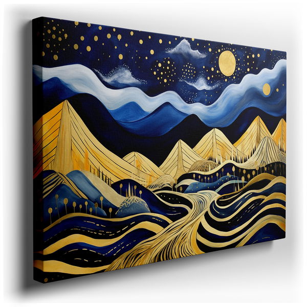 Enchanting Mountains in Flowing Colors - Canvas Wall Art