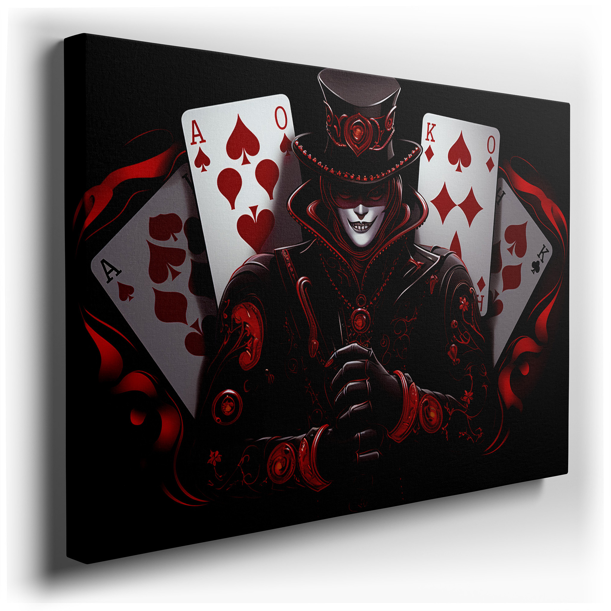 Enchanting Wizard of Cards: A Transformative, Mystical Large Wall Art Piece for Office and Bedroom Decor, Available on
