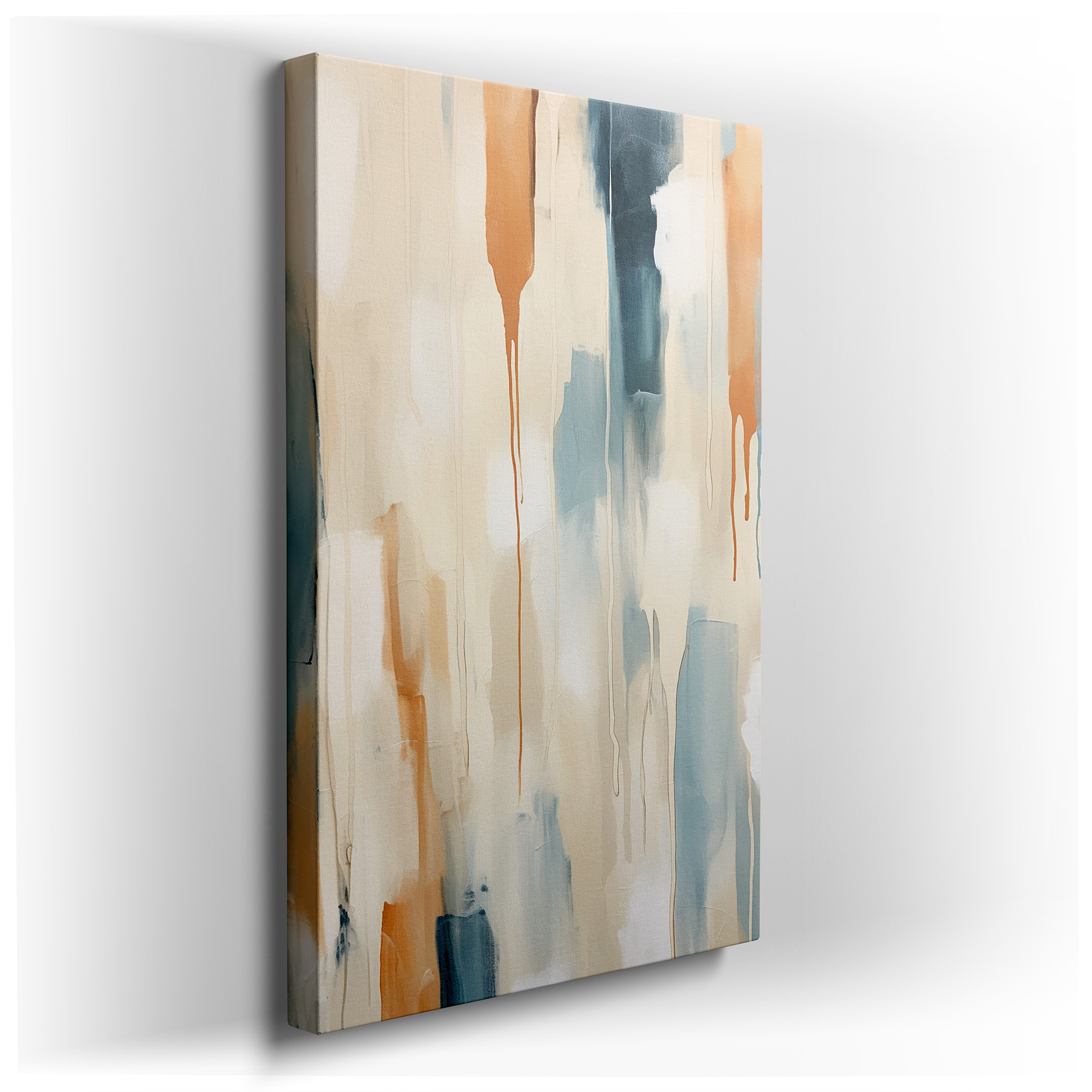 Enhance Room Ambiance with Serene Pastel Palette and Soothing Dripping Techniques: Large Wall Art, Canvas Wall Art,
