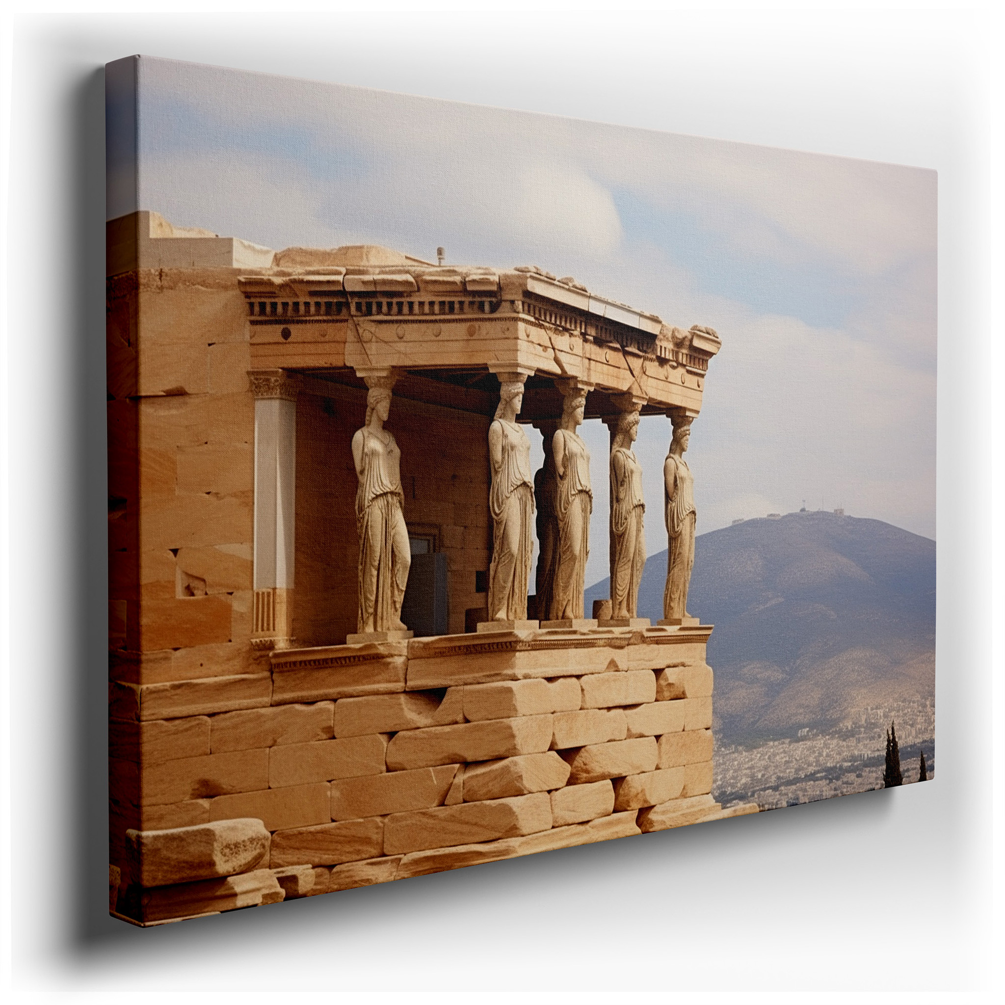 Erechtheion's Eternal Grandeur: Classic Greek Masterpiece Featuring Iconic Caryatids - Large Wall Art, Canvas, Wall