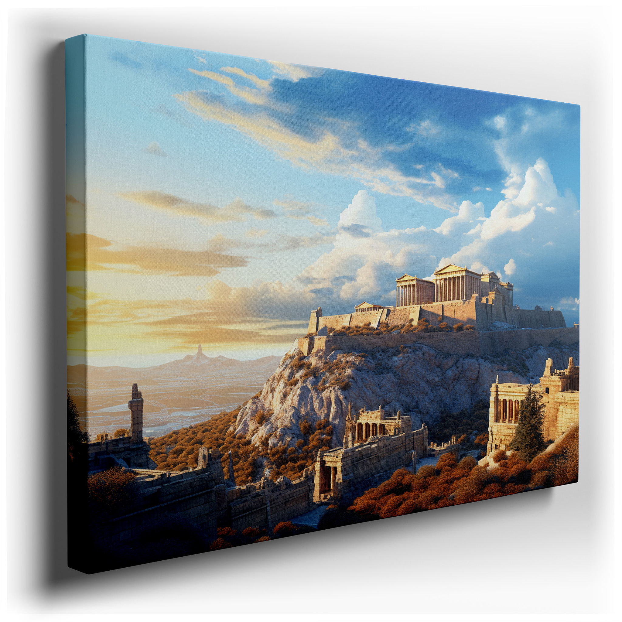 Ethereal Acropolis: A Tribute to Time, Nature, and Human Effort - Large Wall Art, Canvas Wall Art, Wall Decor for