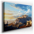 Ethereal Acropolis - Blue & Orange Canvas Wall Art