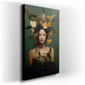 Ethereal Beauty: Woman with Birds and Flowers - Canvas Wall Art