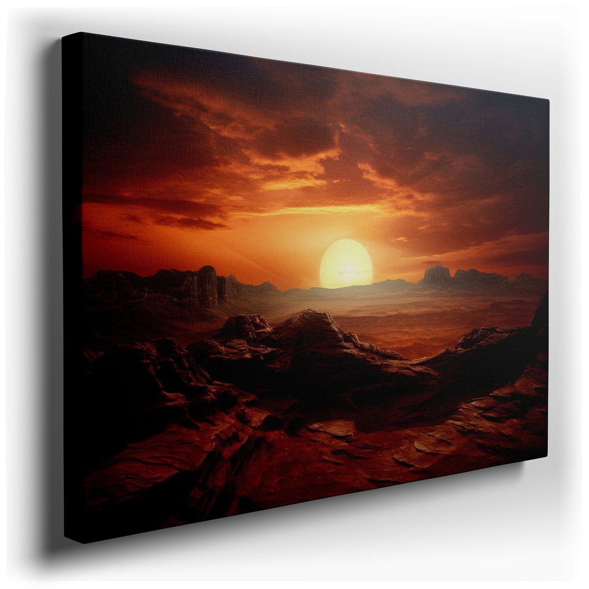 Ethereal Dusk Light Over Rugged Landscape - Nature Canvas Wall Art