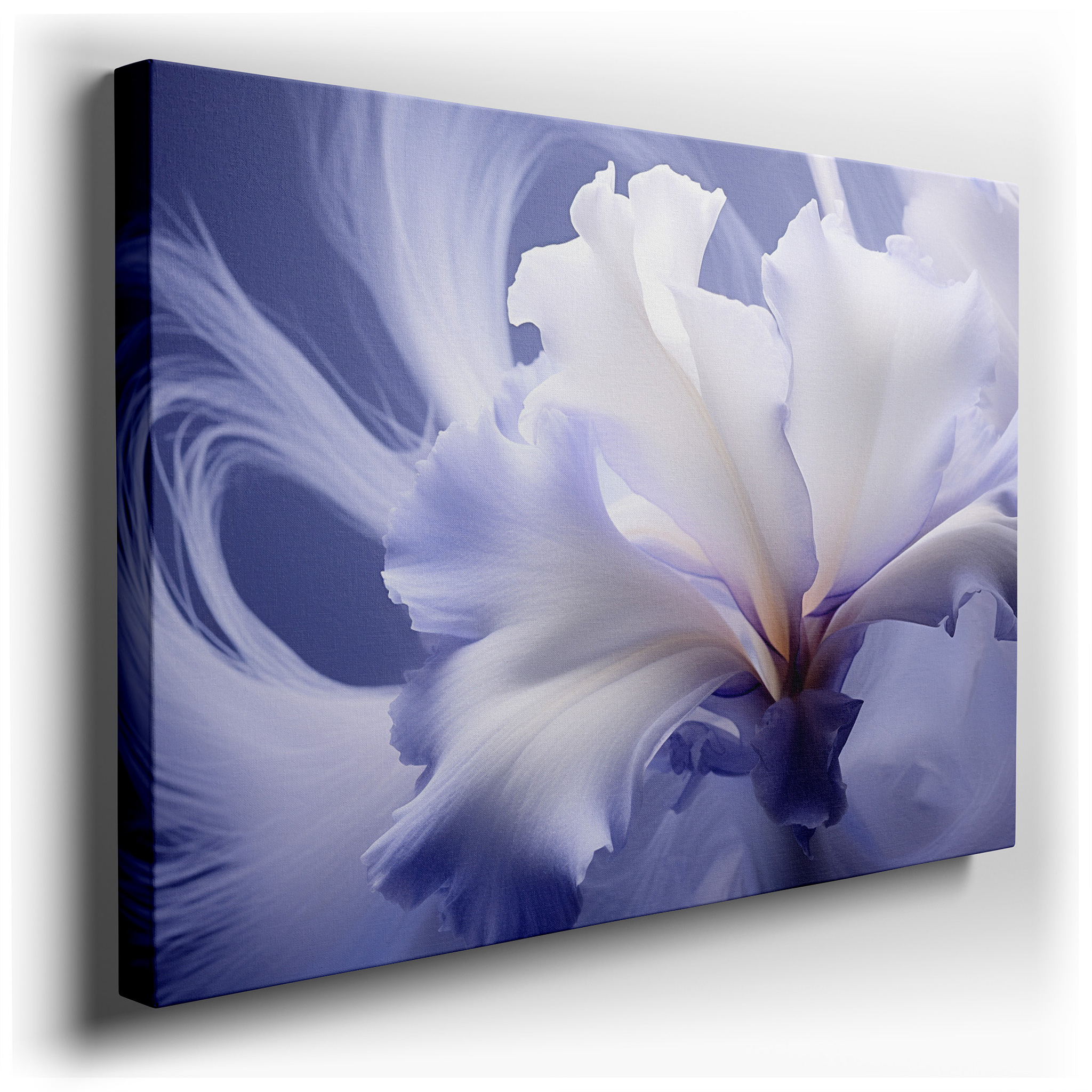 Ethereal Light Purple Iris Wall Art for the Office: A Tranquil Masterpiece of Subtle Beauty - Large Canvas Wall Decor