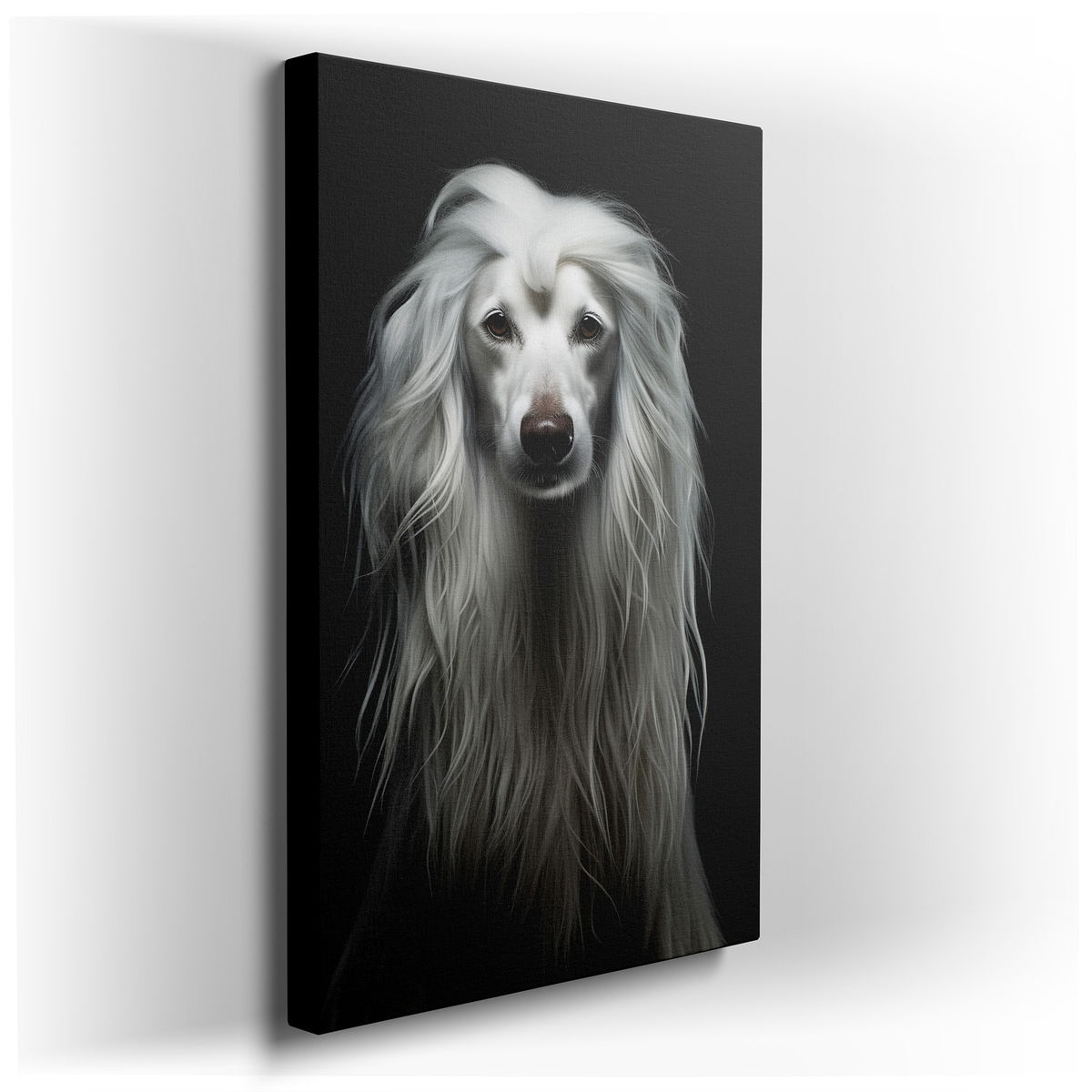 Ethereal Majesty - Dreamy Long-Haired Dog Canvas Wall Art