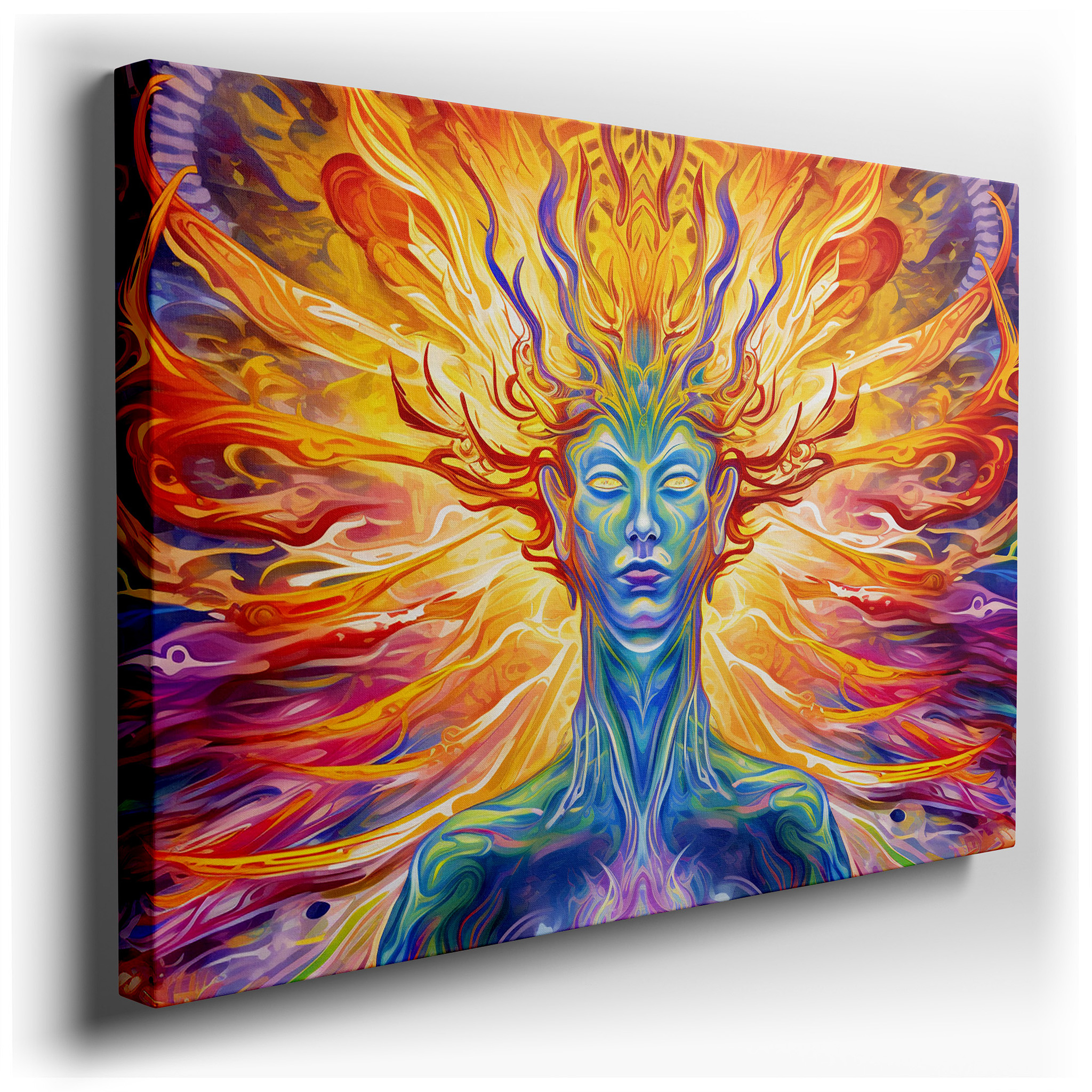 Explore Identity and Creativity with Vibrant Abstract Wall Art: Large Canvas Pieces for Home and Office Decor wrapped