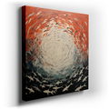 Fiery Depths Sharks - Abstract Canvas Wall Art