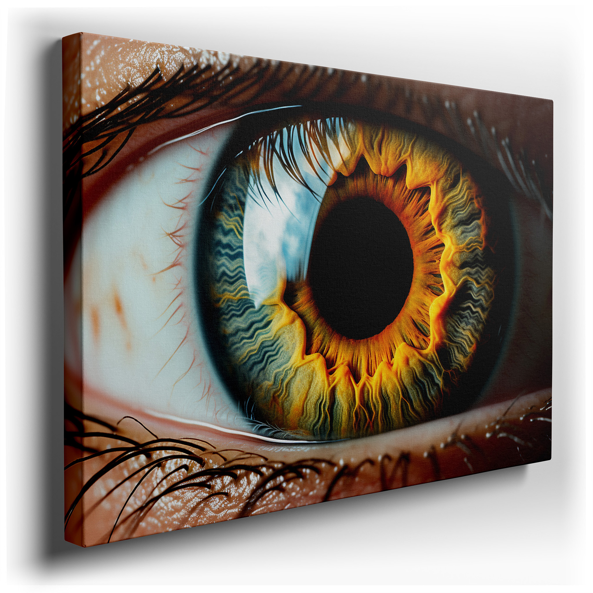 Fiery Iris Gateway to the Soul Large Canvas Wall Art for Office, Bedroom, and Living Room Decor wrapped canvas - main