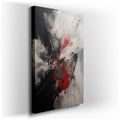 Fiery Red and Deep Black Dynamic Interplay - Large Canvas Art