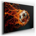 Fiery Soccer Ball - Abstract Colorful Canvas Wall Art