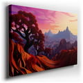 Fiery Sunset Over Majestic Mountains - Nature Canvas Wall Art