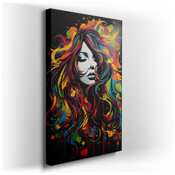 Fiery Thoughts in a Woman's Gaze - Large Canvas Art