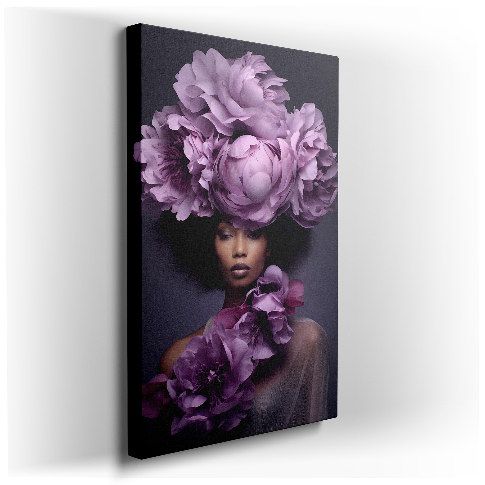 Floral Elegance: Femininity and Empowerment - Large Canvas Wall Art for Office, Bedroom, and Living Room Decor wrapped