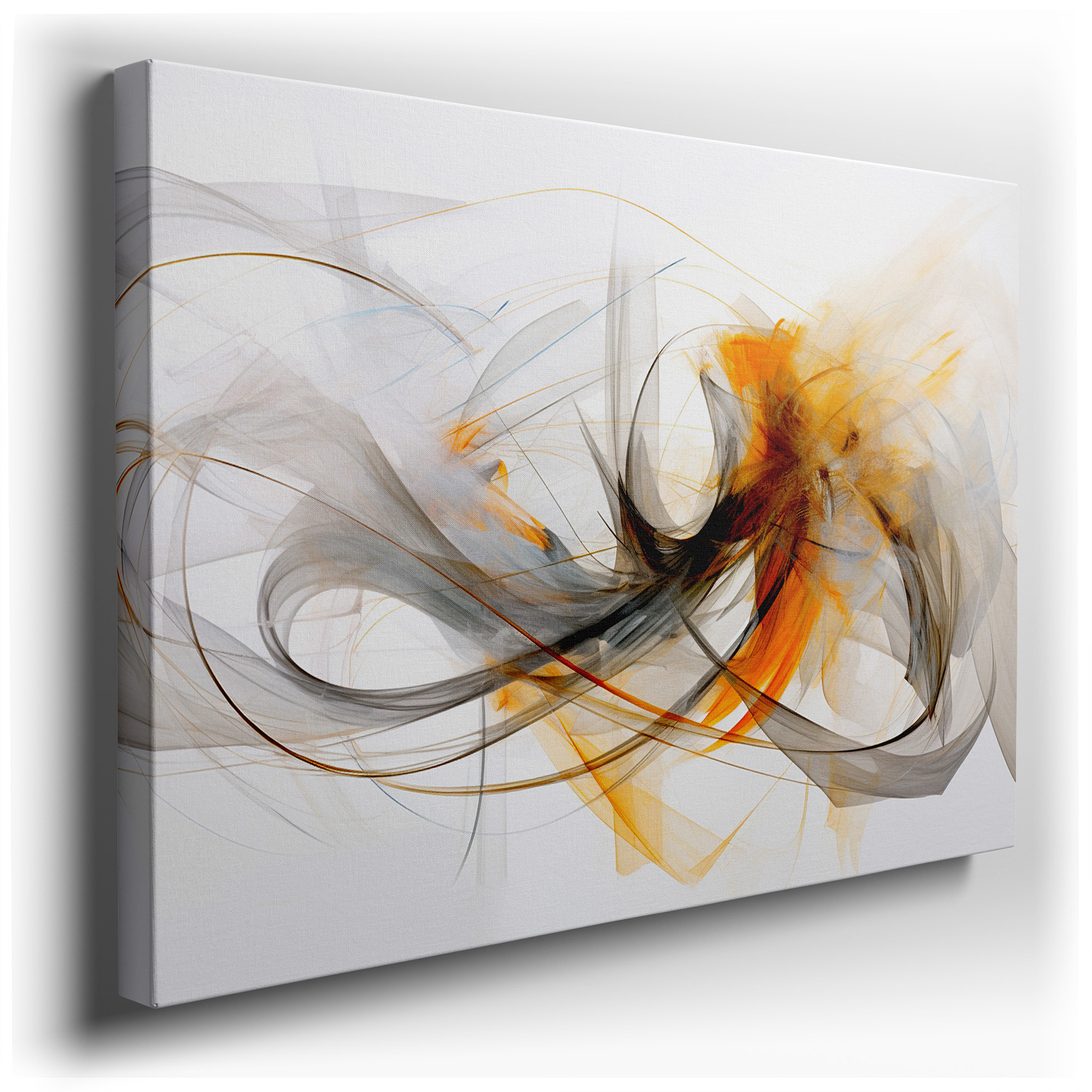 Fluid Abstract Symphony: Vibrant Swirls and Warm Hues Large Wall Art, Canvas Wall Art for Office, Bedroom, and Living