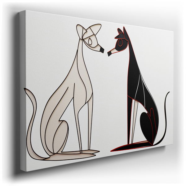 Geometric Greyhounds Canvas Wall Art for Modern Decor