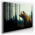 Geometric Bear in Nature - Abstract Canvas Wall Art