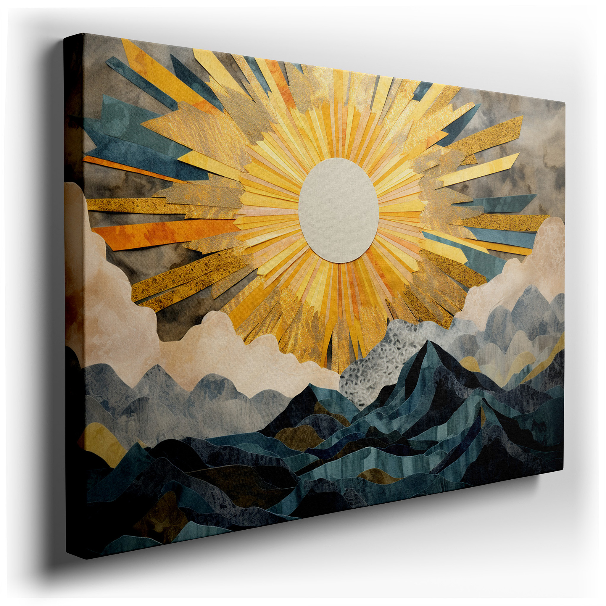 Glorious Sunrise Above Grand Mountains - A Brilliant Display of Natural Splendor Large Wall Art, Canvas Wall Art, Wall