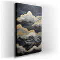 Gold and Blue Oceanic Waves - Abstract Canvas Wall Art