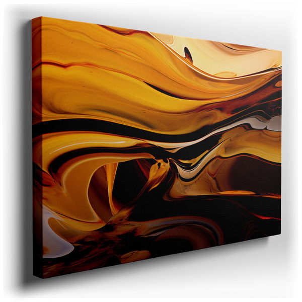 Golden and Brown Swirls Abstract Design Wall Art for Home