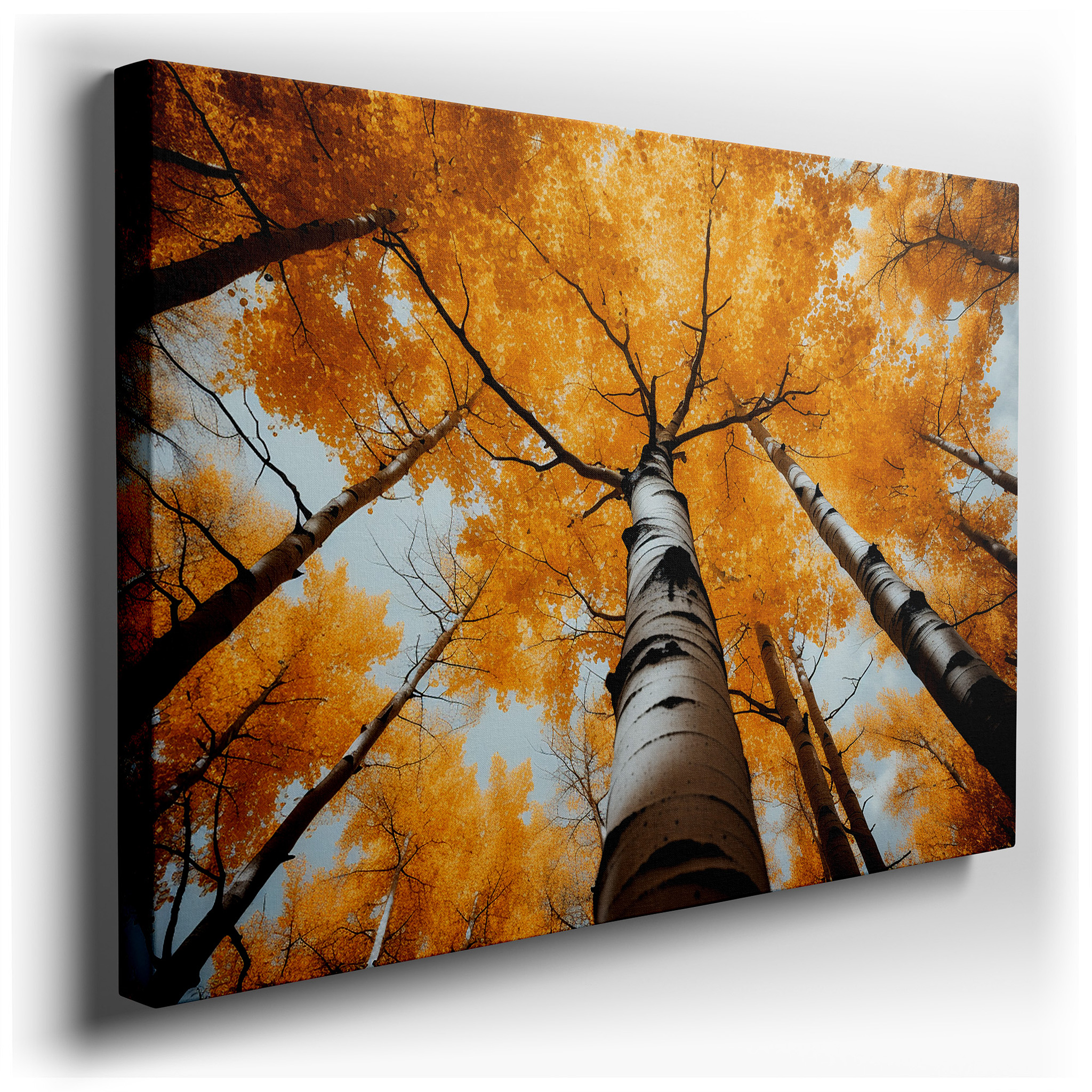 Golden Autumn Canopy - Enchanting Forest View Large Wall Art, Canvas Wall Art, Wall Decor for Office and Bedroom