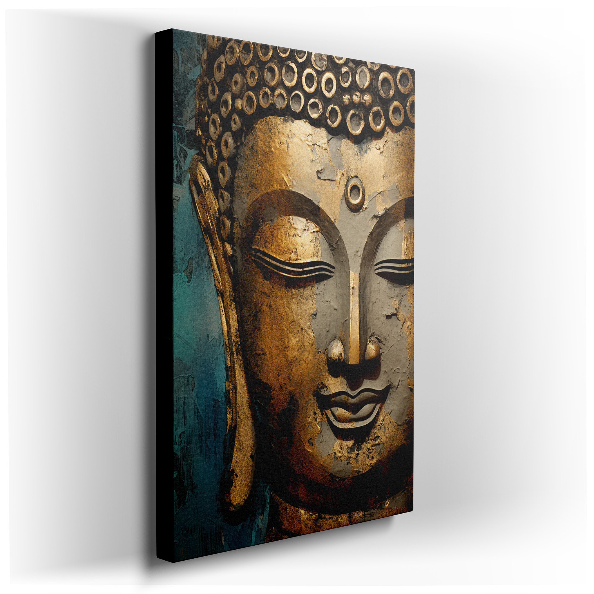 Golden Buddha Wall Art for Living Room: A Sanctuary of Serenity and Spiritual Depth. Ideal for Office, Bedroom, and