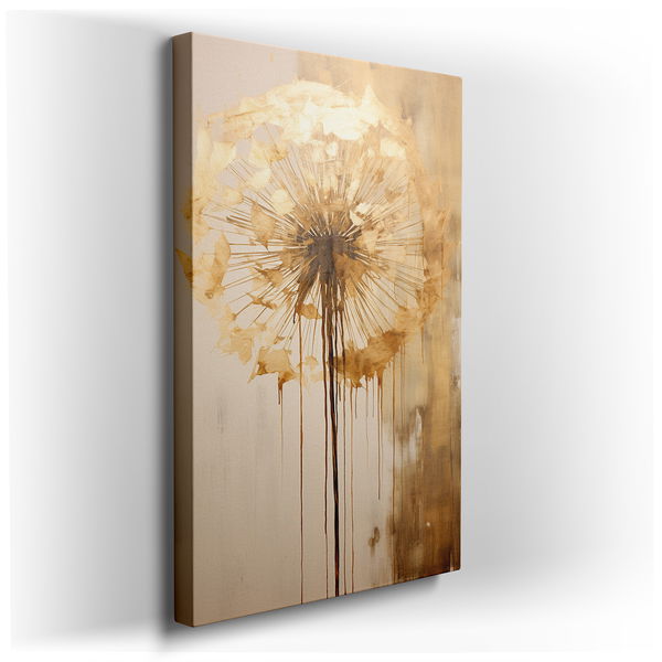 Golden Dandelion - Abstract Floral Canvas Wall Art