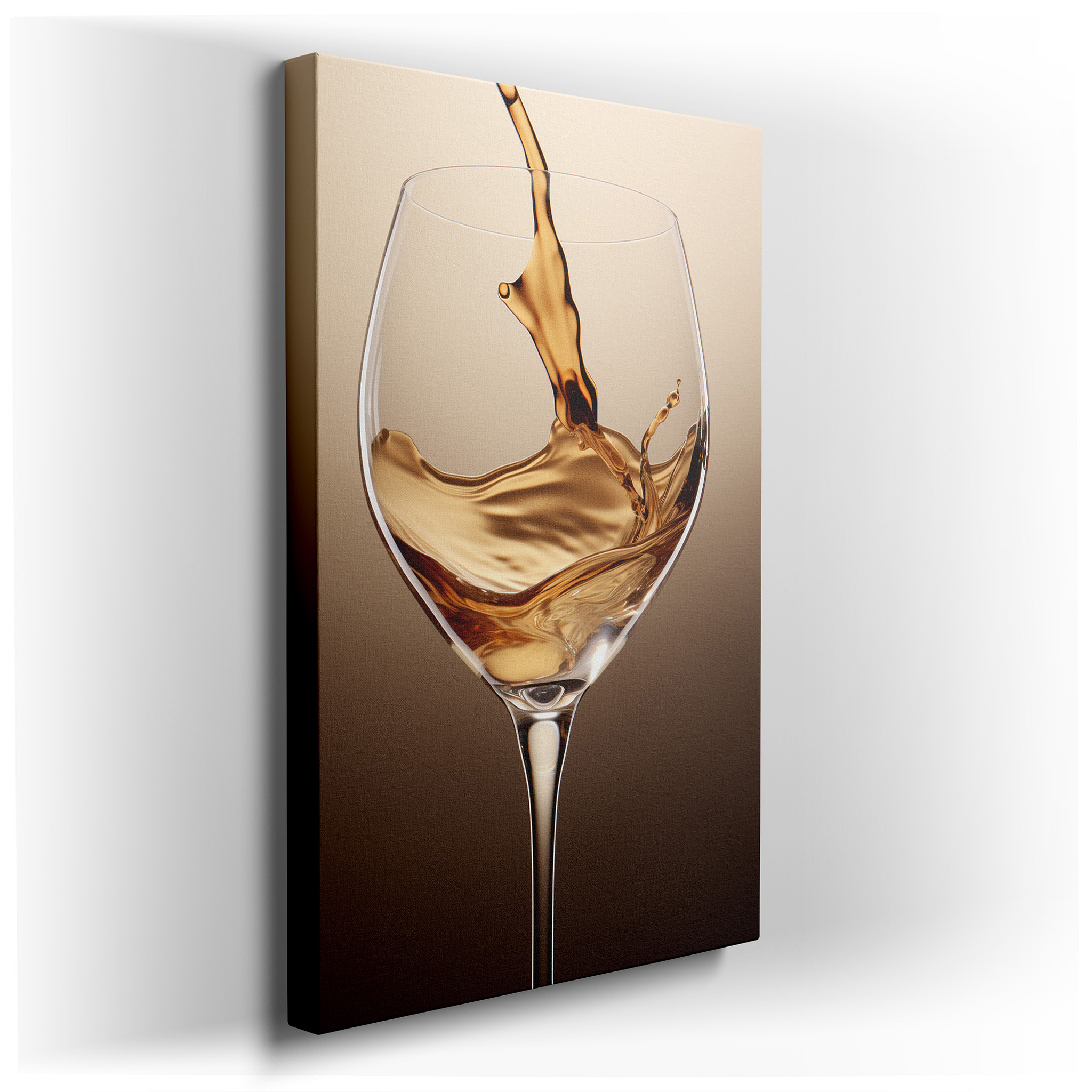Golden Elixir Flowing into Crystal: A Symphony of Light and Luxury - Large Canvas Wall Art for Office and Bedroom Decor