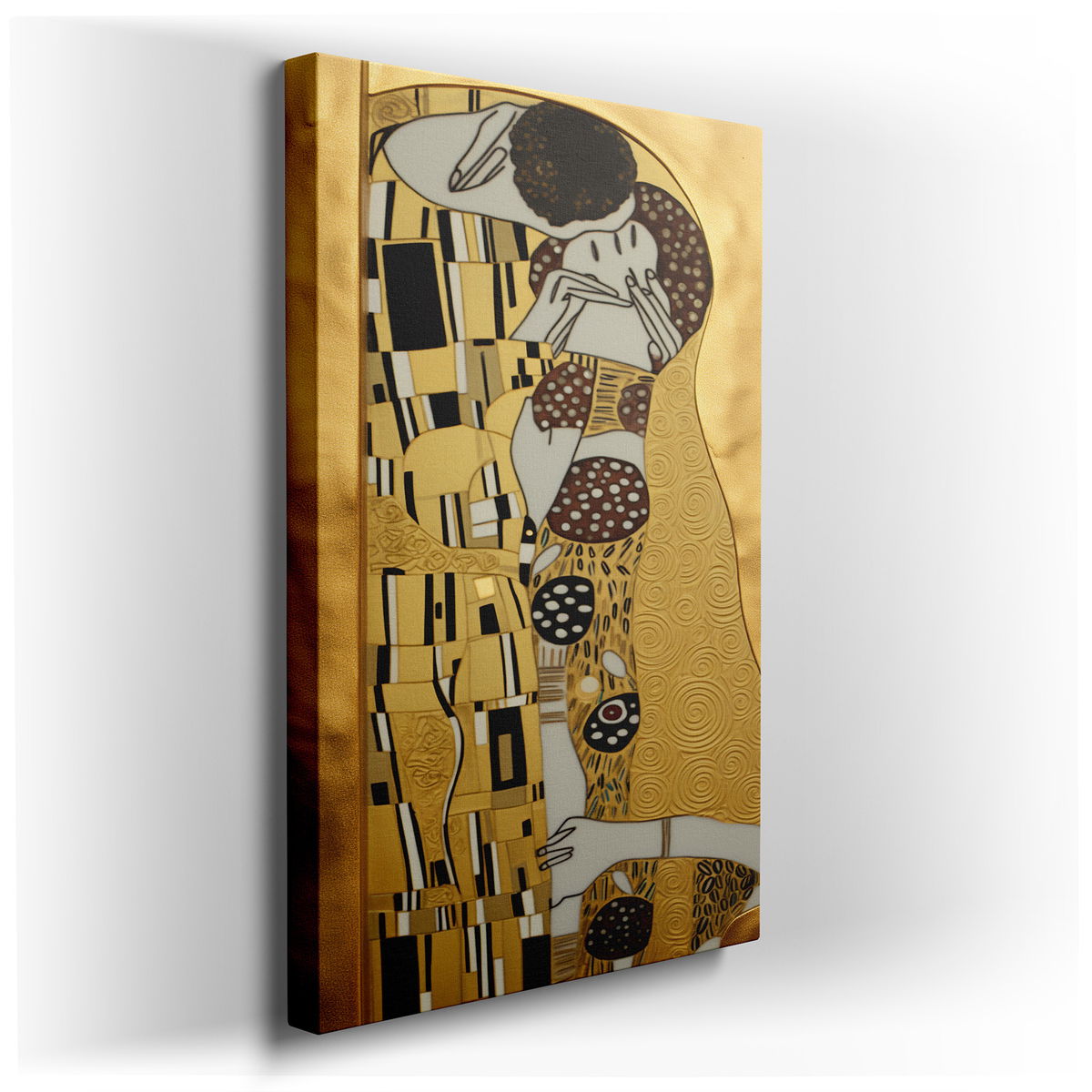Golden Embrace of Passion Canvas Art