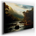 Golden Hour at the Tropical River - Serene Nature Canvas Wall Art