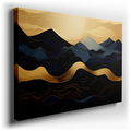 Golden Hued Abstract Mountain - Canvas Wall Art