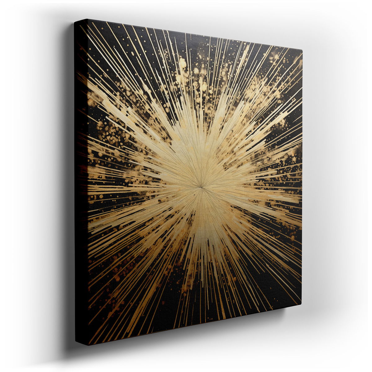 Golden Splashes on Dark Background - Elegant Wall Art