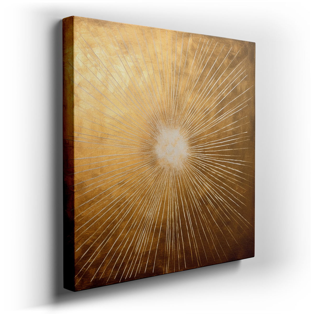 Golden Sunburst Radiance - Large Wall Art