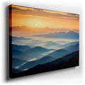 Golden Sunrise Over Layered Peaks Canvas for Bedroom Decor