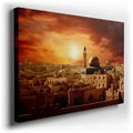 Golden Sunset Above the Dome of the Rock - Vibrant Canvas Wall Art