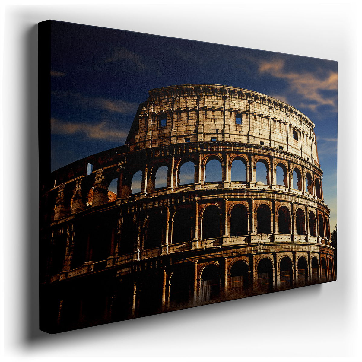 Golden Sunset Over Majestic Colosseum - Colorful Canvas Wall Art