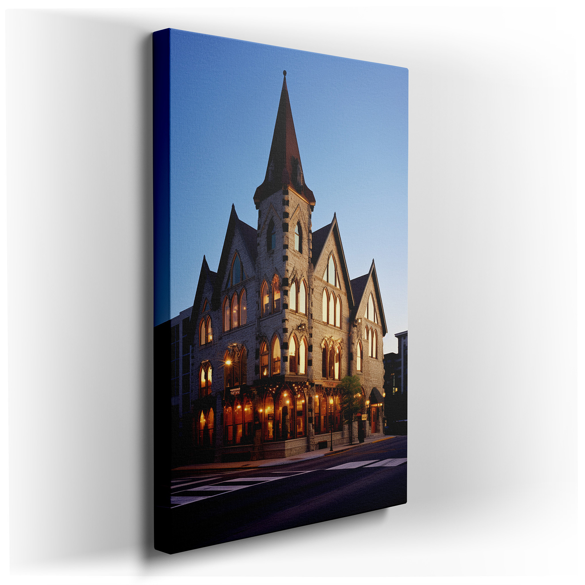 Gothic Splendor at Twilight: Celebrating Architectural Grace and Historical Radiance - Large Wall Art, Canvas Wall Art,